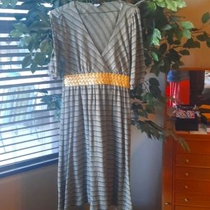V neck Striped Sparkle Dress-St Patty's Discount Ship